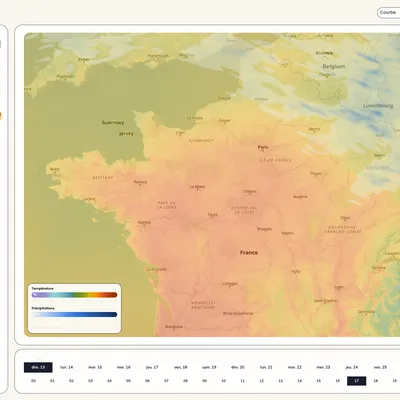 Carte de prévision météo générée par Lyn Météo